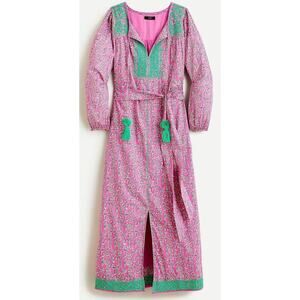 J.Crew Embroidered Belted Tunic‎ Dress Size XS Pink Vines Block Print Tasseled